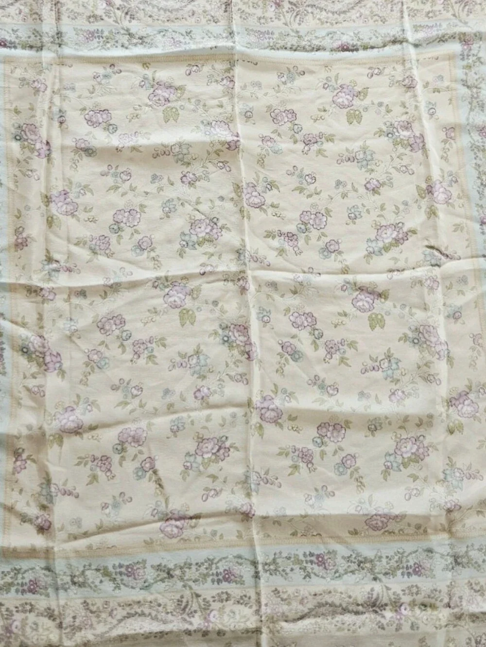 Vintage Liz Claiborne Accessories 100% Silk Chiffon Pastel Floral Large Scarf
